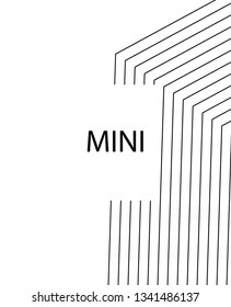 Geometric background design in simple colors. Minimal vector backdrop. Black White monochrome poster. Linear monochrome layout. Abstract line pattern cover. Trendy thin lines cover design.
