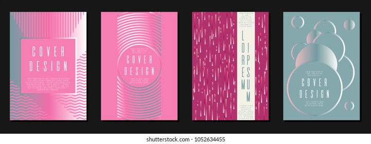 Geometric background design for your business. Set of sheets A4.  Can be used for poster, brochure, magazine, card, book, flyer, banner, anniversary. Trendy corporate style.