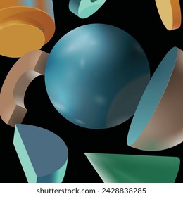 Geometric background in different shape. Vector illustration.