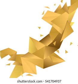 Geometric background dimension gold vector illustration design modern