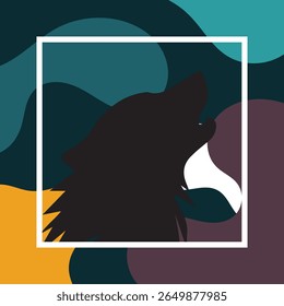 Geometric background of dog silhouette with abstract style vector illustration