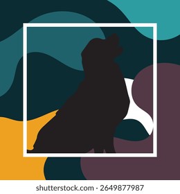 Geometric background of dog silhouette with abstract style vector illustration