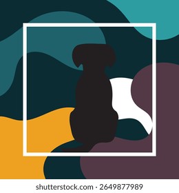 Geometric background of dog silhouette with abstract style vector illustration
