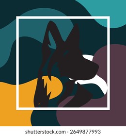 Geometric background of dog silhouette with abstract style vector illustration