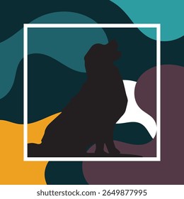 Geometric background of dog silhouette with abstract style vector illustration
