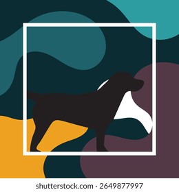 Geometric background of dog silhouette with abstract style vector illustration