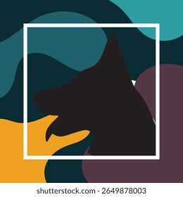 Geometric background of dog silhouette with abstract style vector illustration