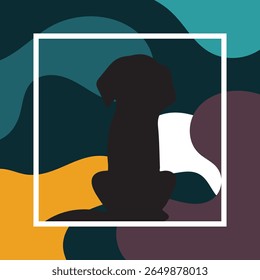 Geometric background of dog silhouette with abstract style vector illustration
