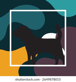 Geometric background of dog silhouette with abstract style vector illustration