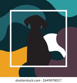 Geometric background of dog silhouette with abstract style vector illustration