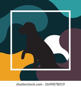 Geometric background of dog silhouette with abstract style vector illustration