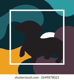Geometric background of dog silhouette with abstract style vector illustration