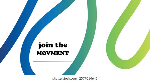 Geometric Background with Dynamic Blue and Green Line Shapes. Vector Pattern with Squiggle Gradient Element. 