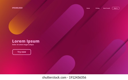 Geometric background. Dynamic shapes composition. Futuristic design landing page. Vector illustration