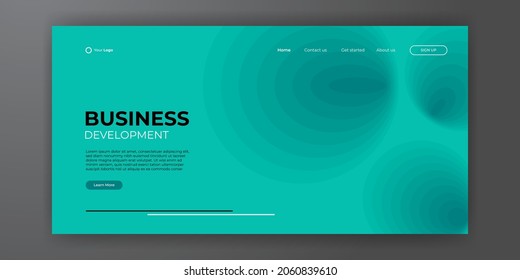 Geometrischer Hintergrund mit dynamischer Formen-Zusammensetzung für die Zielseite-Web-Vorlage. Landing Page Hintergrund Template Design mit moderner Form und einfachem Technologiekonzept