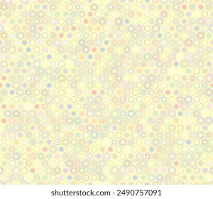 Geometric background. Geometric elements of varied style and color. Hexagon shapes. Tileable pattern. Seamless background. Captivating vector illustration.