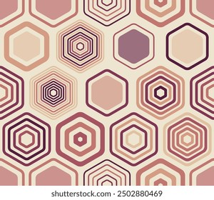 Geometric background. Geometric elements of varied style and color. Large hexagons. Tileable pattern. Seamless background. Captivating vector illustration.