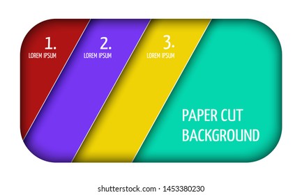 Geometric background. Fashionable composition of colored shapes cut out of paper. Landing page.Web design. Vector.