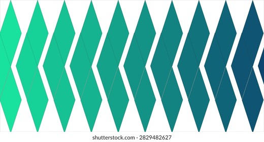 The geometric background features a color transition starting with a bright light green on the left, gradually shifting to turquoise, and finally turning into a dark blue or navy on the far right.