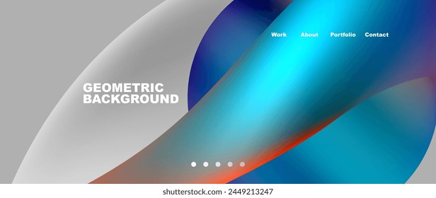 A geometric background featuring azure and magenta circles resembling balloons floating in the sky. The circles are set on a gray backdrop, creating a harmonious blend of liquid and air travel