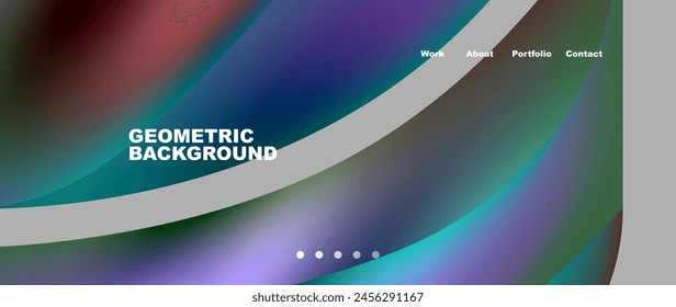 Ein geometrischer Hintergrund mit einem Kreis in der Mitte, mit Schattierungen von Azure, Magenta, Electric Blue, die Wasser und Himmel ähneln. Das Muster wird mithilfe von Aqua-Grafiken und einer stilvollen Schriftart erstellt