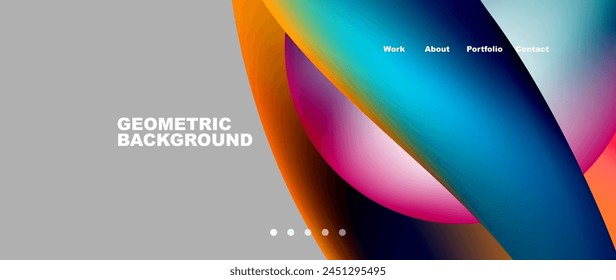 A geometric background featuring colorful lines and circles in magenta and electric blue tints and shades on a gray backdrop. Closeup macro photography of the intricate design
