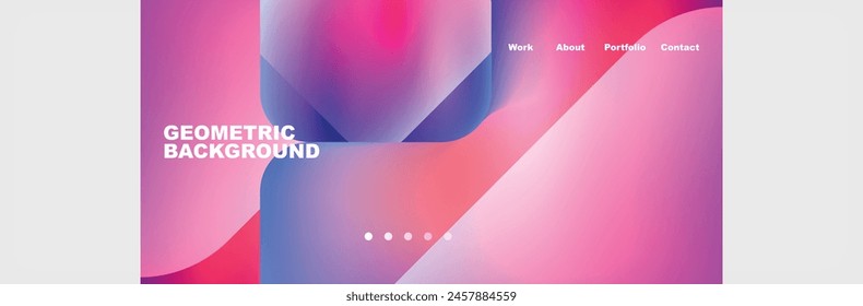 A geometric background featuring a gradient of purple and pink hues. Various shapes such as rectangles and circles are outlined in electric blue, creating a dynamic pattern of tints and shades