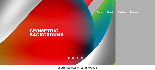 A geometric background featuring a gradient of red, green, and electric blue, with circles and rectangles creating a captivating pattern perfect for logos, brand graphics, or balloons in magenta hues