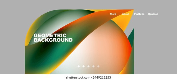 A geometric background featuring a sphere in the middle, with office supplies like pencils and triangles in a closeup, macro photography style