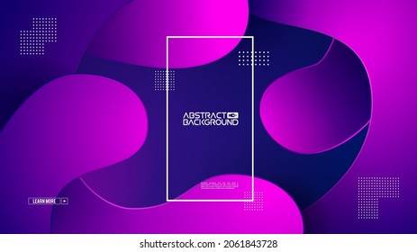 Geometric background flat layout template on purple gradient backdrop. Modern style future poster template. Graphic design element with geometric shape. Modern template vector design. EPS 10.