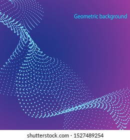 Geometric background from flowing abstract waves. Vector illustration.
