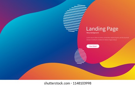 Geometric background. Fluid gradient shapes composition. Futuristic design posters. Abstract banner with spots. Landing page concept. Trendy vector.