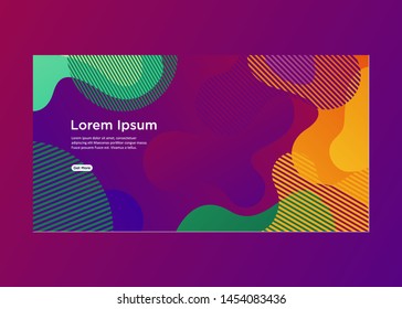 Geometric background. Fluid shapes. Abstract background use for web banner, landing page, poster, flyer and brochure template