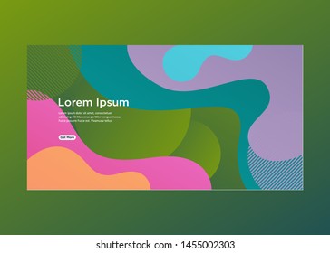 Geometric background. Fluid shapes. Abstract background use for web banner, landing page, poster, flyer and brochure template