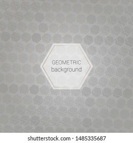 Geometric background. Gold and silver modern vector background. Golden gradient hexagons on silver background. 