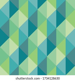 Geometric background graphic design. Abstract seamless pattern for website, brochure, presentation, advertising promotion layout. Decorative mosaic ornament. Green triangle shapes. Vector illustration