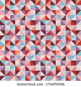 Geometric background graphic design. Abstract seamless pattern for presentation, website, adevertising promotion layout. Decorative mosaic ornament. Triangle shape. Vector concept illustration.  
