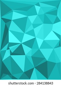 Geometric  background. Green  low poly texture. Polygonal pattern