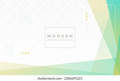 Geometric background, green and yellow color gradation