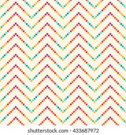 Geometric background. Grid, abstract, isometric, zigzag seamless pattern. Can be used in textiles, for book design, website.