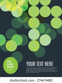 Geometric background half circles in green. Vector illustration Eps10 file. Global colors&layers.