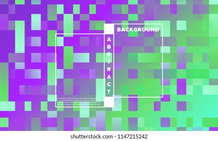 Geometric Background with Halftone Rectangles. Trendy Colorful Gradient. Bright Abstract Template for Cover, Presentation. Minimal Design. EPS10 Vector. Trendy Geometric Background in Modern Style.