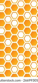 Fondo geométrico. Formas y contornos hexagonales. Gradiente de naranja en panal