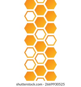 Fundo geométrico. Formas e contornos de hexágono. Gradiente laranja favo de mel