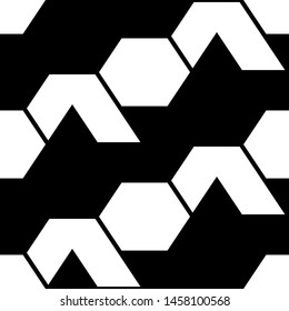 Geometric background. Hexagons, figures ornament. Geometrical backdrop. Shapes wallpaper. Polygonal motif. Digital paper, textile print, abstract. Seamless pattern. Vector.