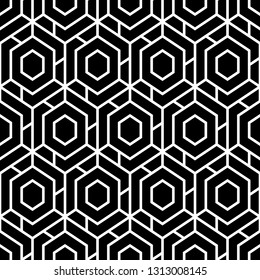 Geometric background. Hexagons, quadrangles pattern. Geometrical figures wallpaper. Simple shapes backdrop. Polygons motif. Digital paper, abstract. Seamless ornament
