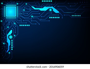 Geometric background and high tech circuit board connection system