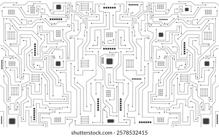 Geometric background and high tech circuit board connection system