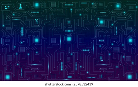 Geometric background and high tech circuit board connection system