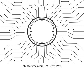 Geometric background and high tech circuit board connection system